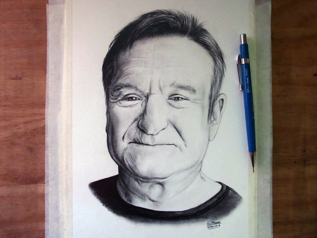 1024x768 Robin Williams Drawing, Pencil, Sketch, Colorful, Realistic Art - Sketch Williams