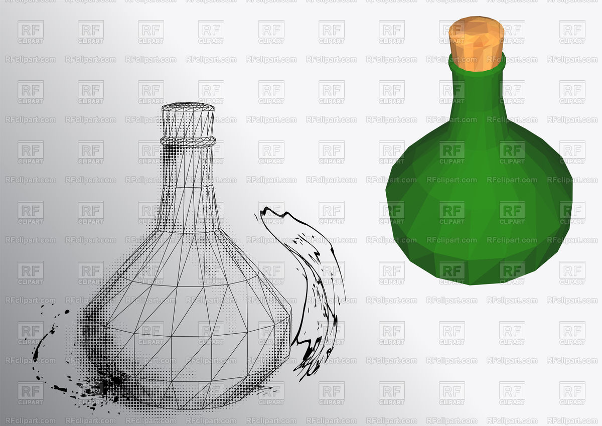 1200x849 Wine Bottle With Sketch Vector Image Vector Artwork Of Food And - Sketch Wine