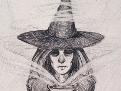 400x300 Witch Sketch By Rachel Quinlan - Sketch Witch