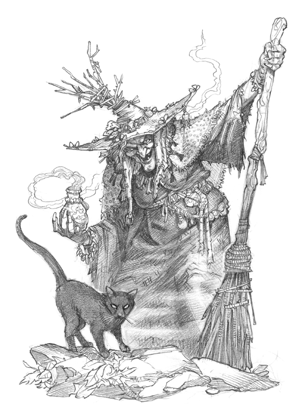 600x830 Barovian Witch Sketch Chris Seaman Illustration Studio - Sketch Witch