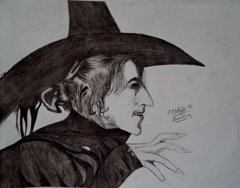 770x604 Crone Witch Drawing By Mohsin Ali Saatchi Art - Sketch Witch