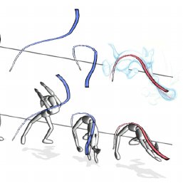 257x257 Artists Typically Sketch Lines Of Action To Convey Motion. In The - Sketch With Lines