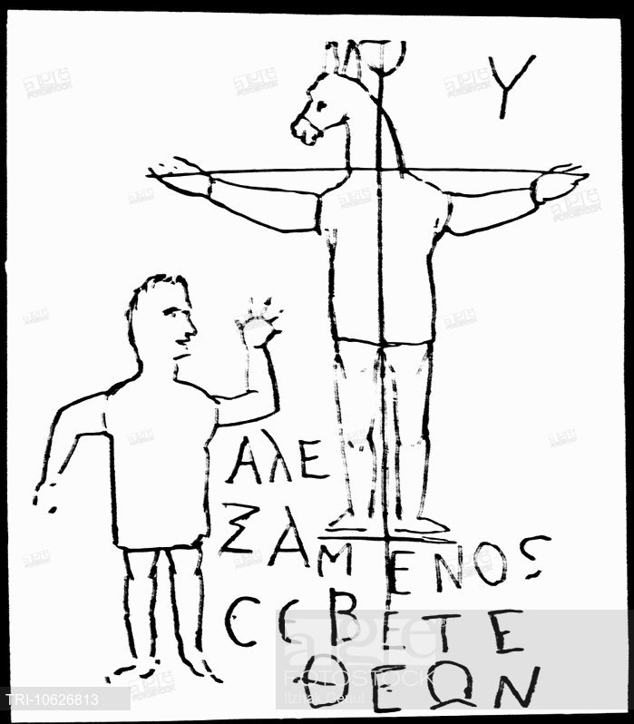 699x798 Alexamenos Graffito Sketch Illustrating The Mocking Of The - Sketch With Words