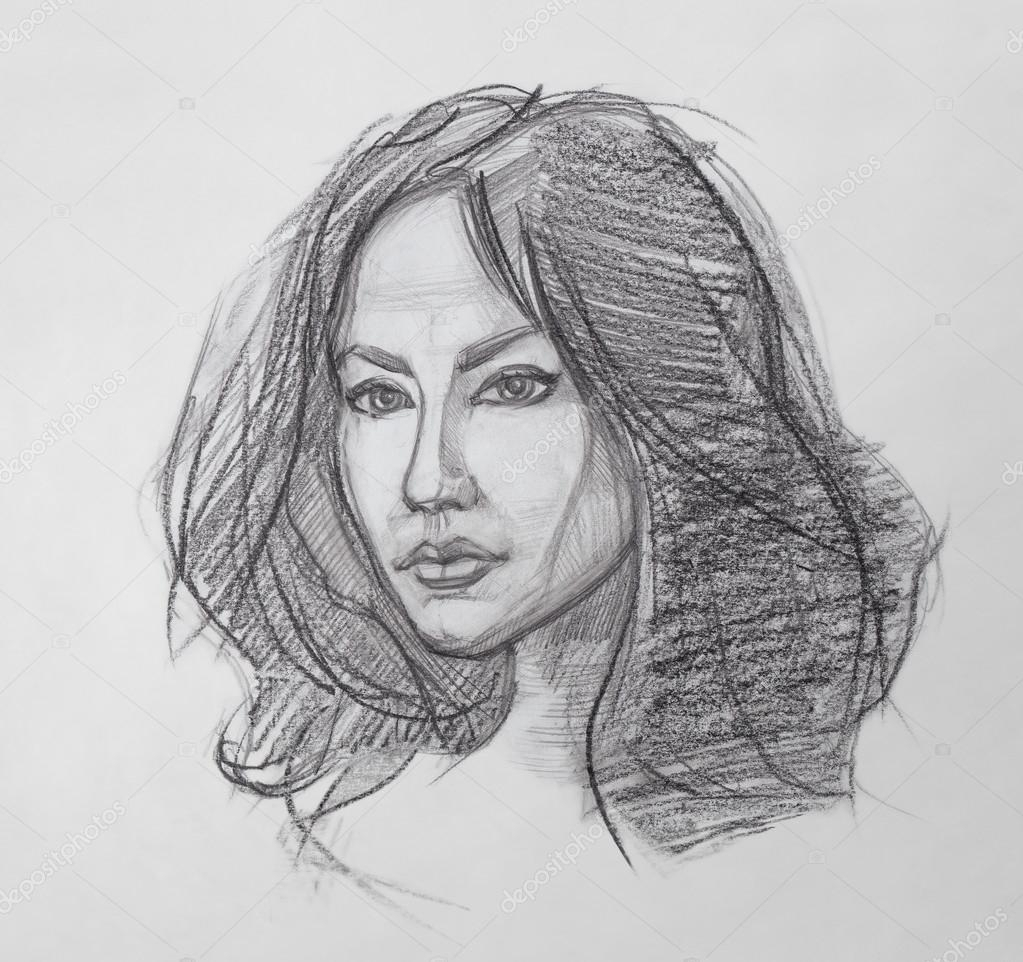 1023x962 Pencil Sketch Woman Face Human Face Pencil Sketch Female Portrait - Sketch Woman Face