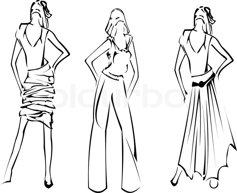 800x653 Fashion Girls Designer Sketch Stock Vector Colourbox - Sketch Woman Fashion
