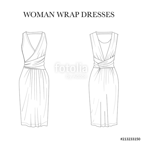 500x500 Technical Flat Fashion Sketch - Sketch Woman Fashion