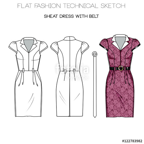 500x500 Flat Sketch Fashion Template - Sketch Woman Fashion