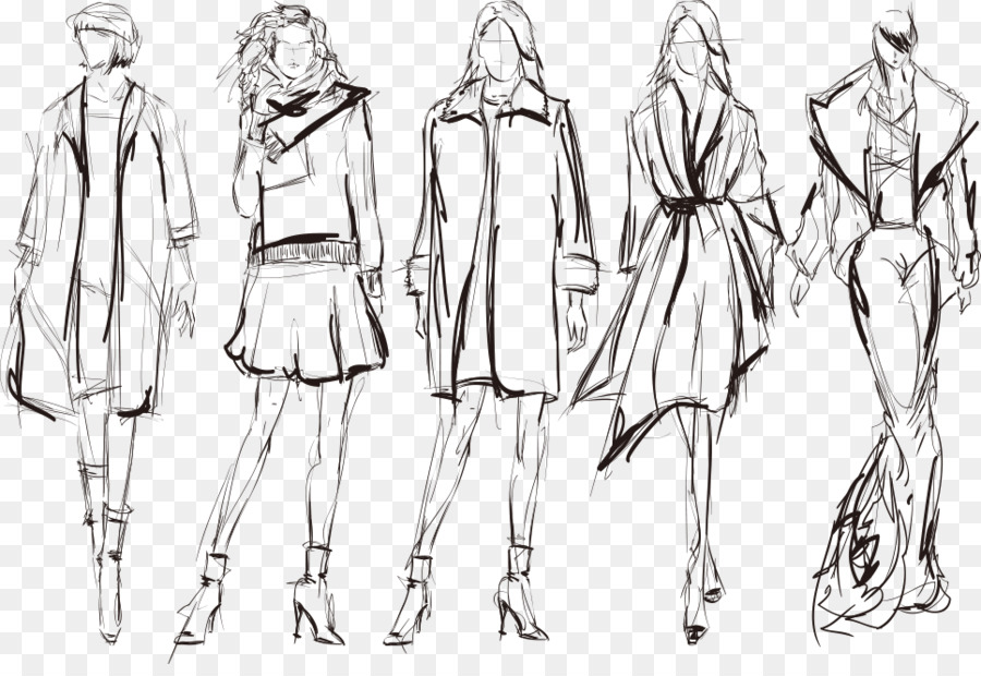 900x620 Drawing Sketch - Sketch Woman Fashion