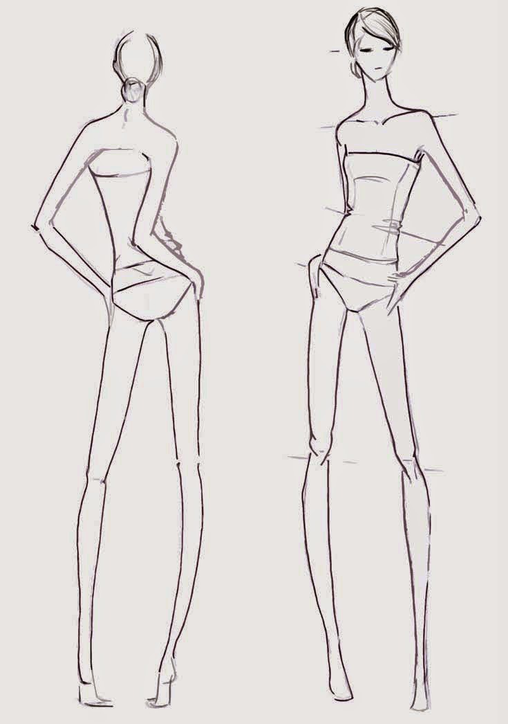735x1046 Fashion Illustrations The Female Figure - Sketch Woman Fashion