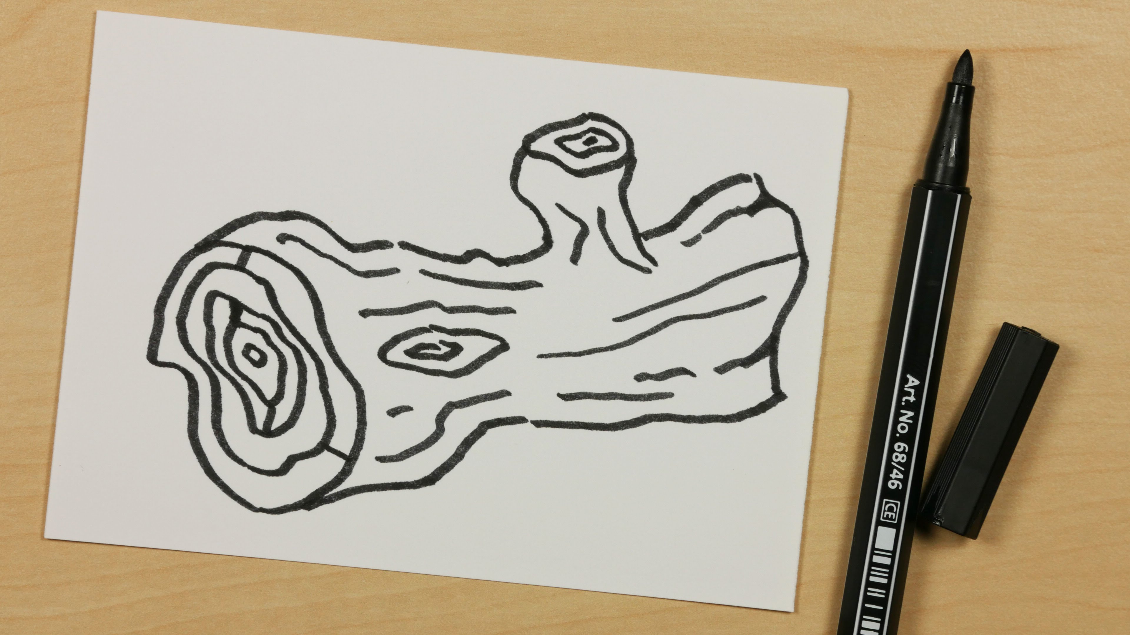 3840x2160 How To Draw A Piece Of Wood - Sketch Wood