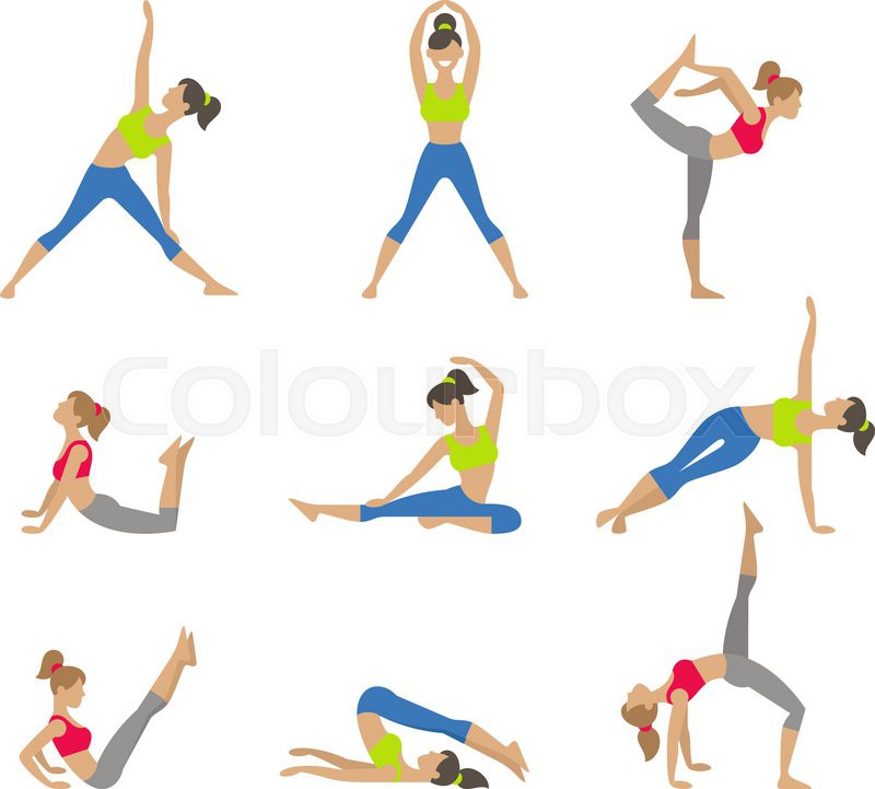 800x721 Vector Yoga Illustration. Surya Namaskara. Yoga Set. Yoga - Sketch Yoga