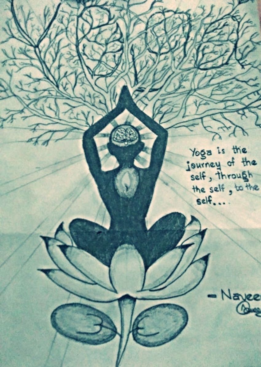 850x1194 Yoga Drawings Sketch By Naveen Kumar - Sketch Yoga
