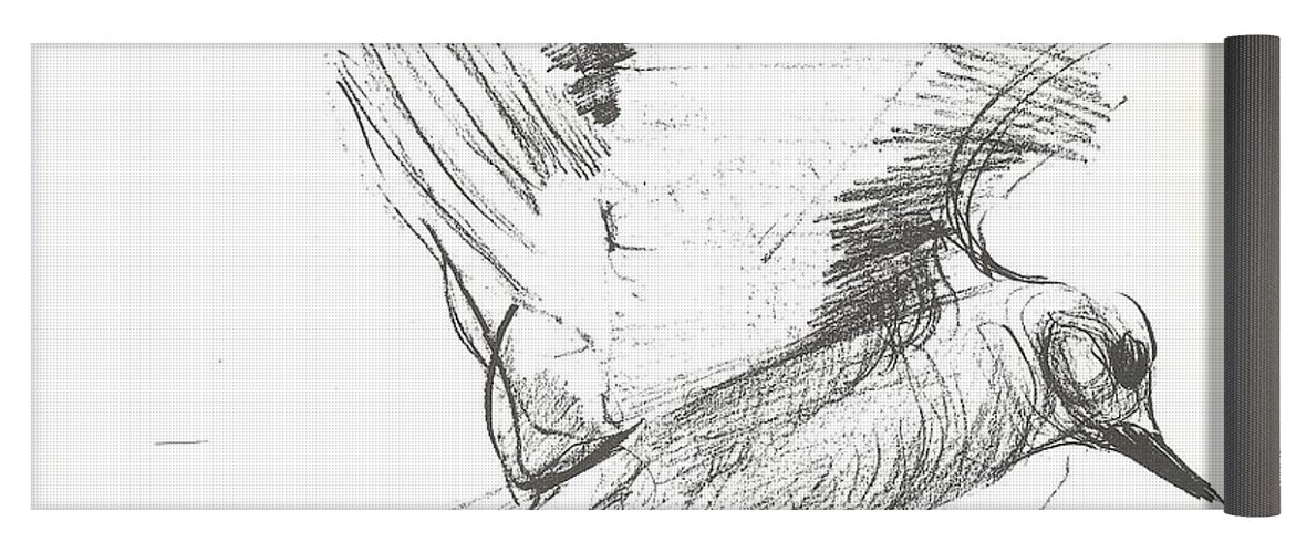 1171x500 Flying Bird Sketch Yoga Mat For Sale By Denise Fulmer - Sketch Yoga