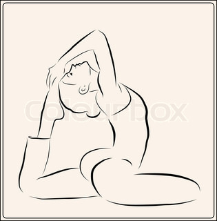 315x320 Illustration Of Yoga Sketch On White Background Stock Vector - Sketch Yoga