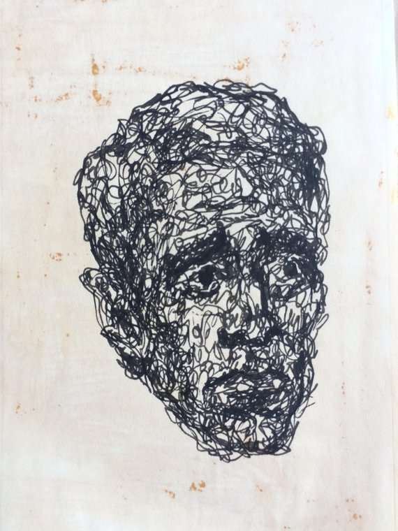 570x760 Dark Ink Face 2 A Rare Sketch Dense Copy By Dorothy Etsy - Sketch Your Own Face