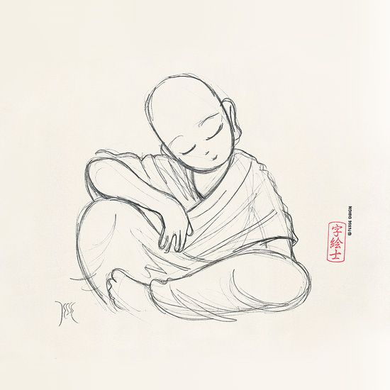550x550 Monk Sketch By 7e55e - Sketch Zen
