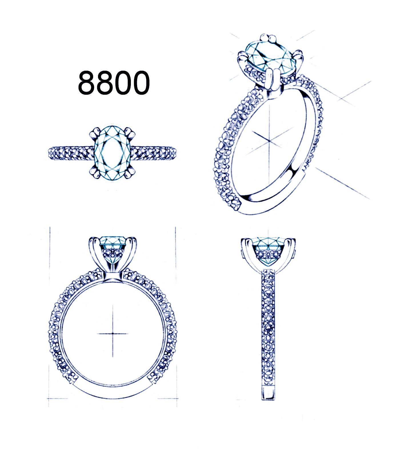 1407x1576 Our Hand Drawn Designs - Sketched Diamond