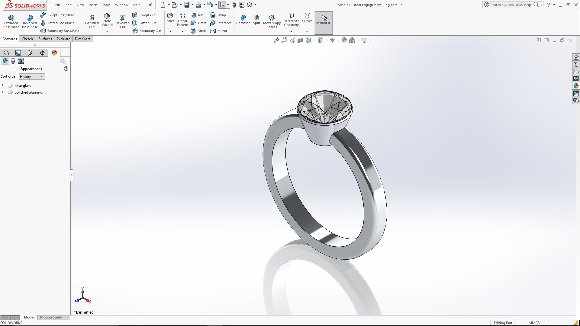 1920x1080 Solidworks Tutorial Custom Engagement Ring - Sketched Diamond