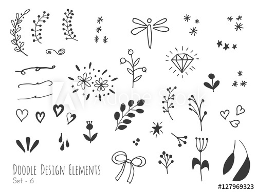 500x375 Set Of Hand Drawn Doodle Design Elements Isolated On White - Sketched Diamond