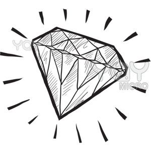 300x300 Vector Of Diamond Sketch Drawing(S) Drawings - Sketched Diamond