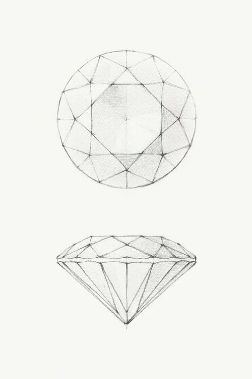 500x750 How To Draw A Diamond Art Drawings, Art And Tiffany - Sketched Diamond