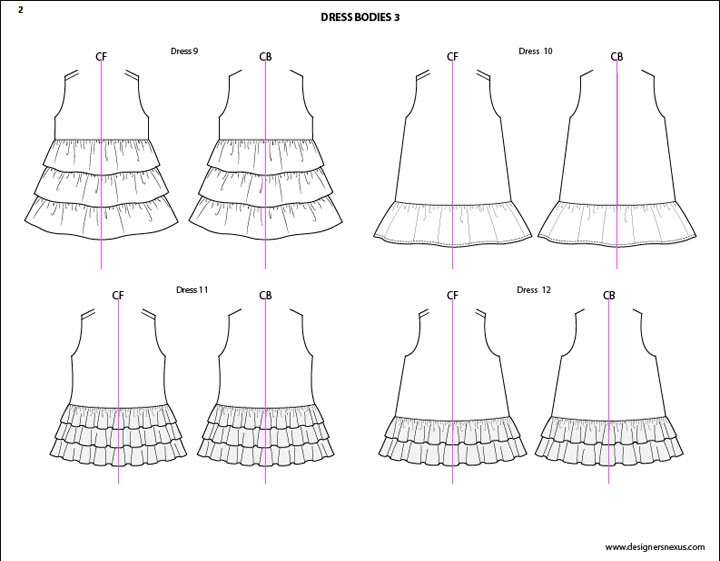 720x561 Kids Illustrator Flat Fashion Sketch Templates - Sketches For Children