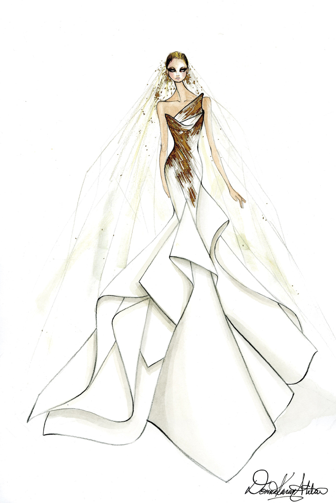 683x1024 The Lady Gaga Wedding Dress Sketches That Left The Star - Sketches For Clothes