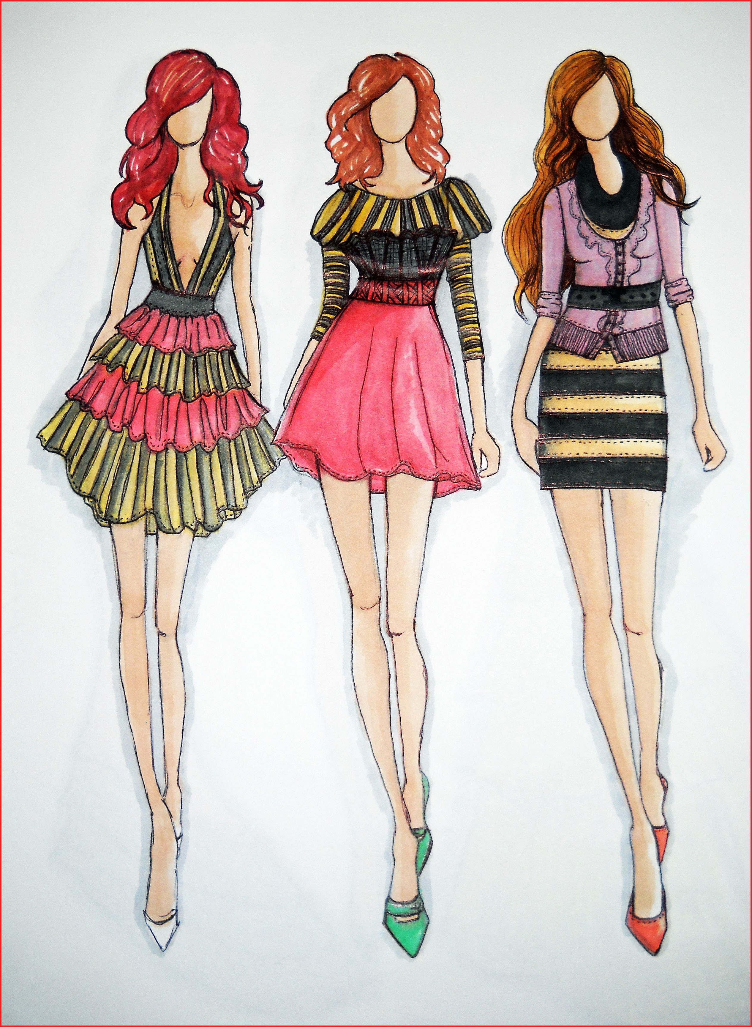 model-dress-design-drawing