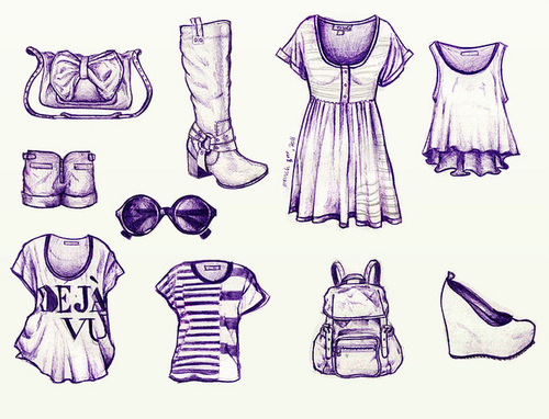 500x382 Clothes Sketches I Shared By Jessica On We Heart It - Sketches For Clothes