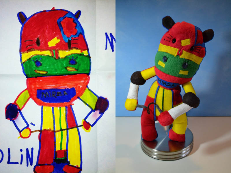 800x598 Creative Mom Turns Kids Drawings Into Plush Toys - Sketches For Kids To Paint