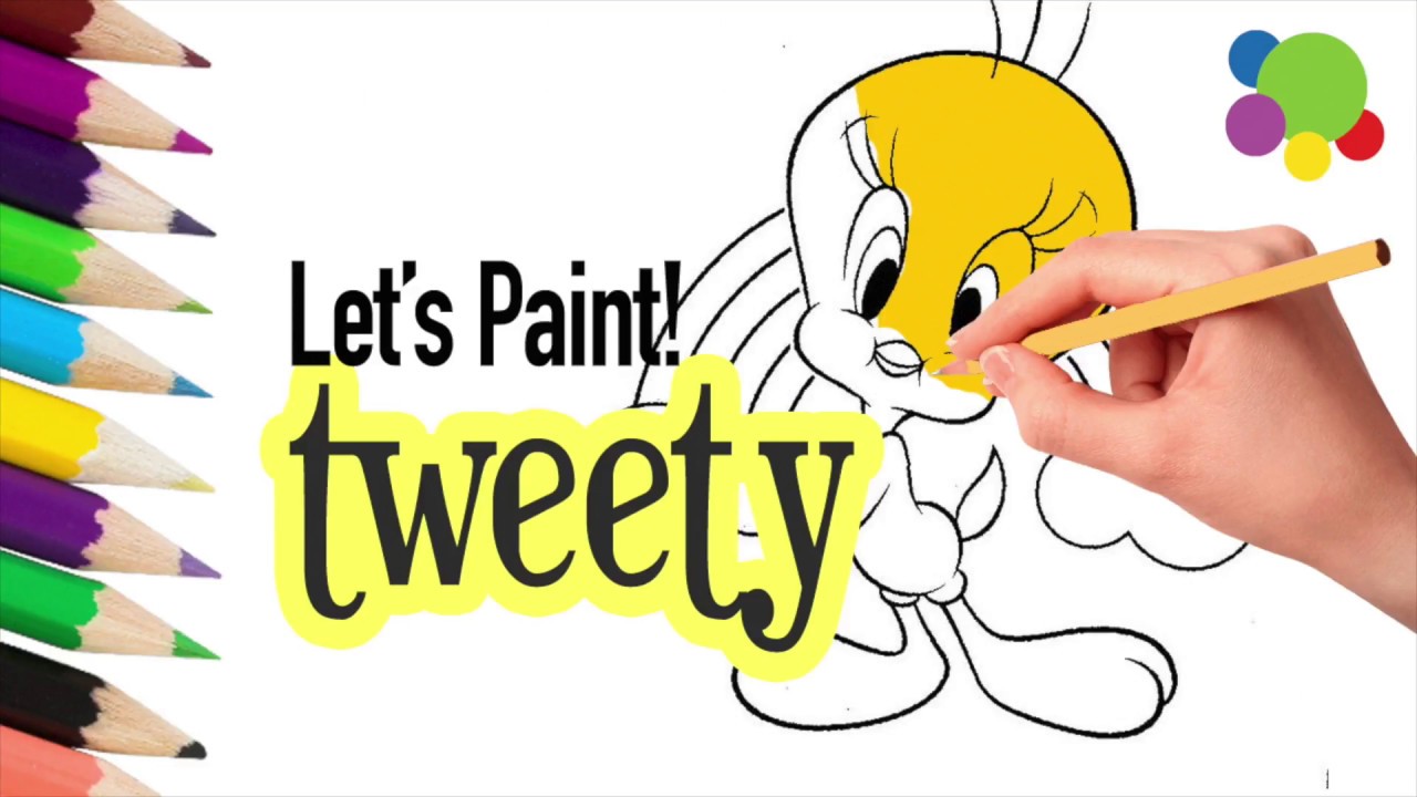 1280x720 Get Your Sketches To Color Cute Tweety Painting For Kids - Sketches For Kids To Paint