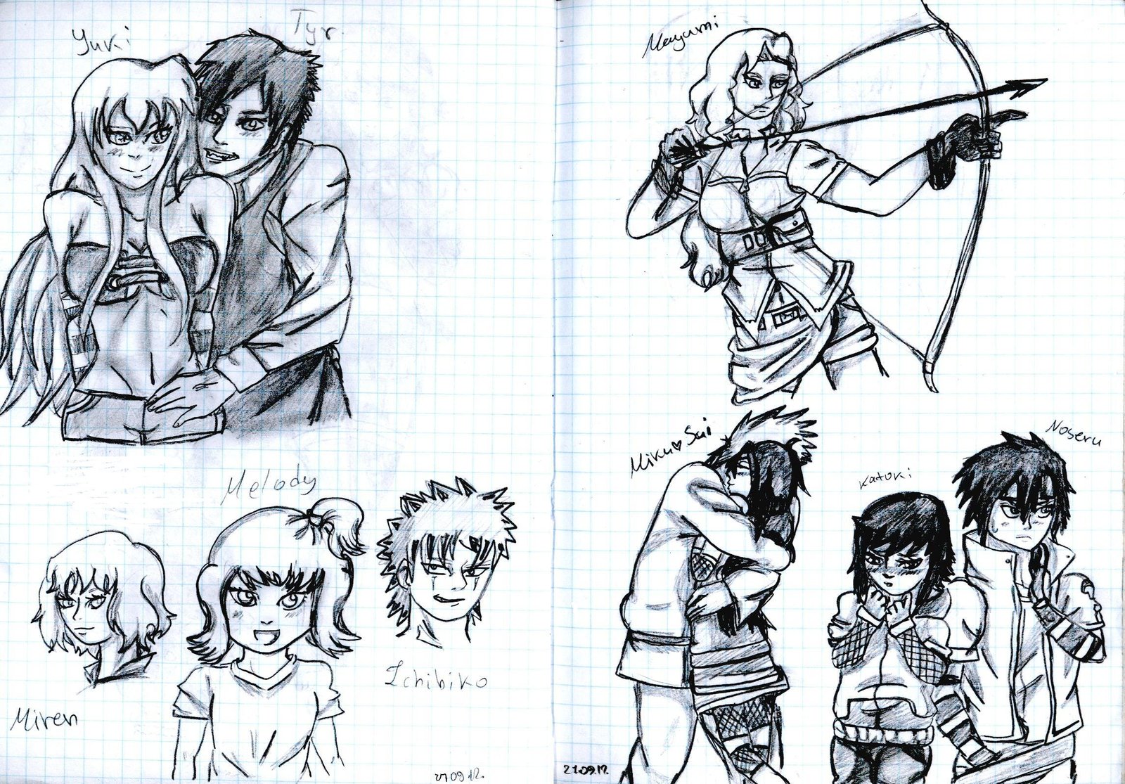 1600x1115 More School Sketches By Chocoani - Sketches For School