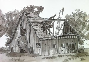 300x210 Pencil Sketches Of Old Barns Barn Pencil Drawing Gone But Not - Sketches Of Barns