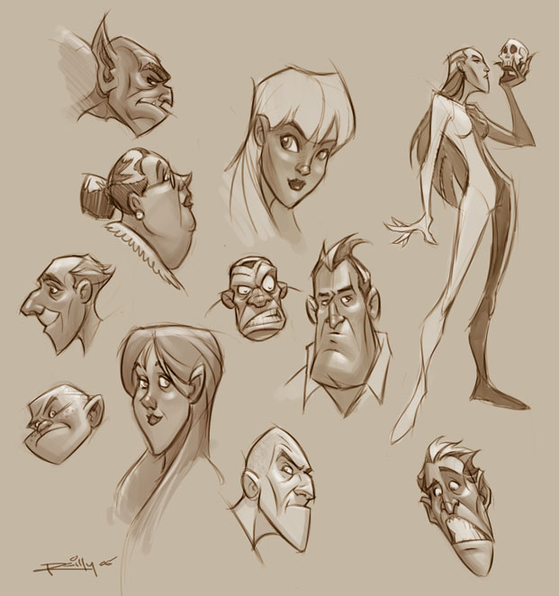621x662 Character Sketches By Preilly - Sketches Of Characters