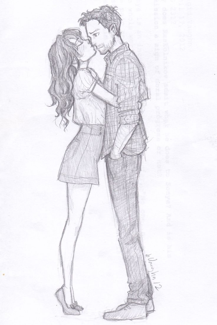 736x1098 Love Cartoon Couple Hugging Drawing Best Cute Couple Sketches - Sketches Of Couples Hugging