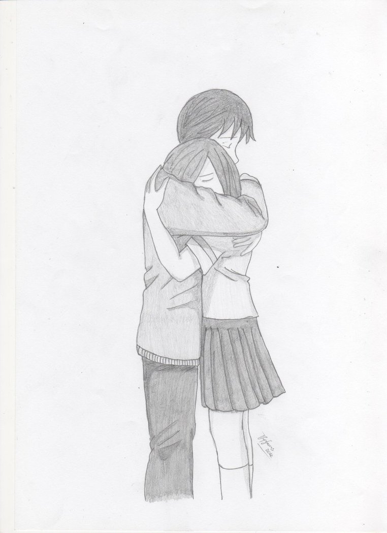 762x1049 Anime Couples Pencil Sketch Pic Anime Couple Hugging Drawing - Sketches Of Couples Hugging