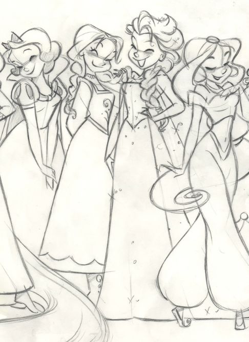 486x669 Drawn Hand Disney Princess - Sketches Of Disney