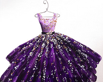 340x270 Drawn Gown Party Dress - Sketches Of Fashion Dresses