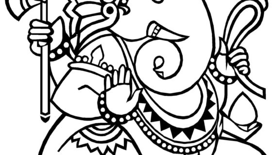 570x320 Ganesha Drawing Desktop Backgrounds - Sketches Of God Ganesha