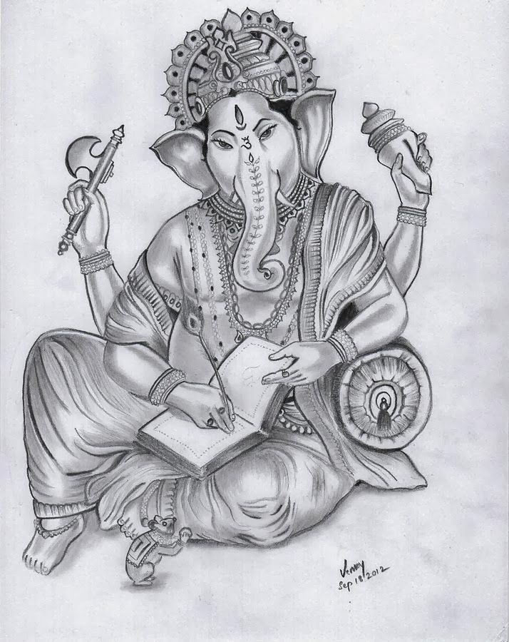 714x900 Pencil Sketch Of Lord Ganesha Gauri Putra Vighnaharta - Sketches Of God Ganesha