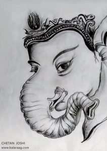 212x300 Beautiful Sketch Of God Ganesh Ji And Information About Him Kalaraag - Sketches Of God Ganesha