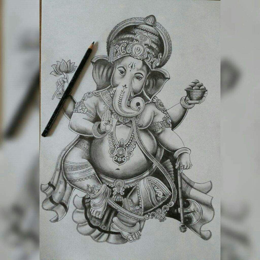 1024x1024 Drawing Lord Ganesh Art Amino - Sketches Of God Ganesha