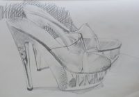 200x140 High Heels Drawing Shoes Sketch Heel Shoe Black And White Etsy - Sketches Of High Heel Shoes