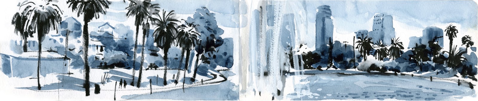 1600x341 Works In Progress...on Location More Sketches - Sketches Of Los Angeles