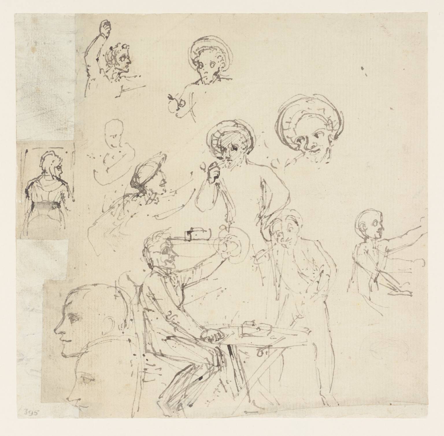 1536x1508 Sketches Of Men Smoking And Drinking, For An Illustration To - Sketches Of Men