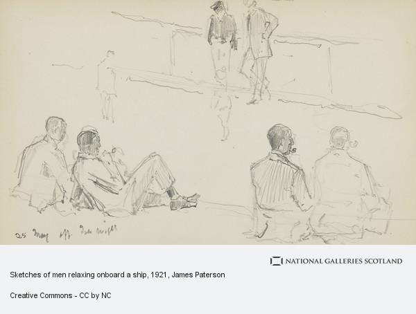 600x454 Sketches Of Men Relaxing Onboard A Ship National Galleries Of - Sketches Of Men
