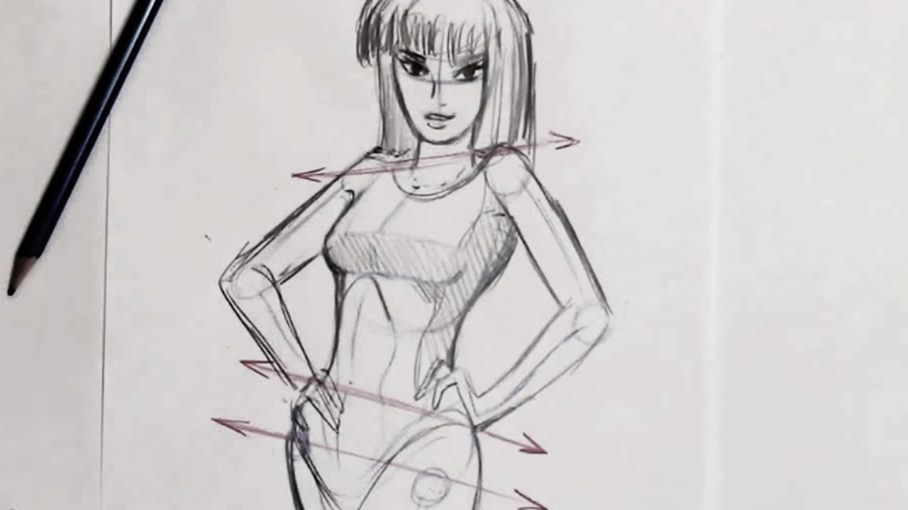 1280x720 How To Draw A Fashion Model (Step By Step) - Sketches Of Models