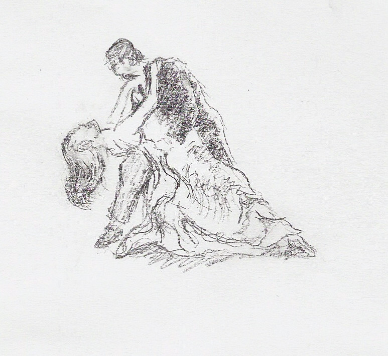 773x711 Just A Quick Sketch I Did Of Two People Dancing. Drawing - Sketches Of People Dancing