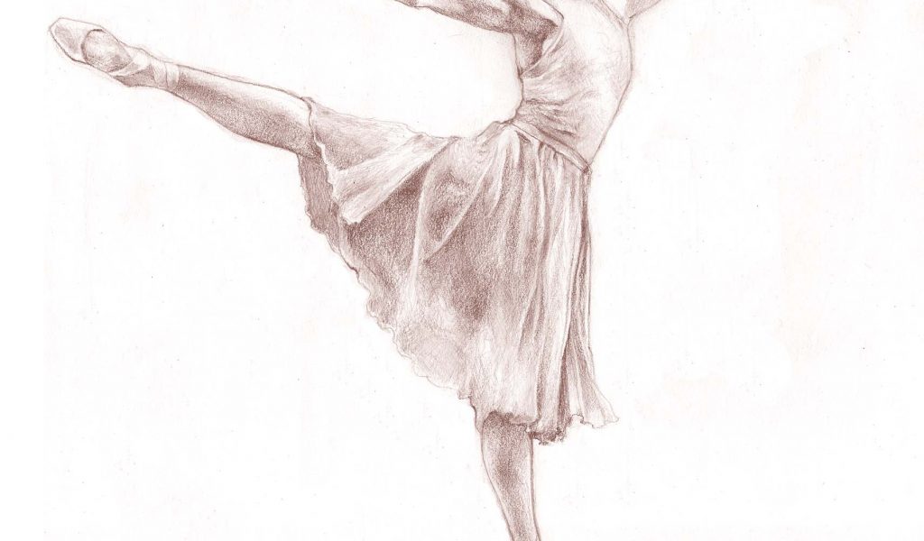 1024x600 Pencil Sketches Of Ballerinas Drawn Ballerina People Dancing - Sketches Of People Dancing
