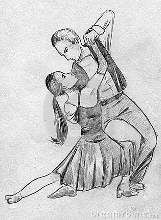 Sketches Of People Dancing at PaintingValley.com | Explore collection ...